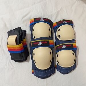 Triple Eight Protective Gear Set with Rainbow Straps